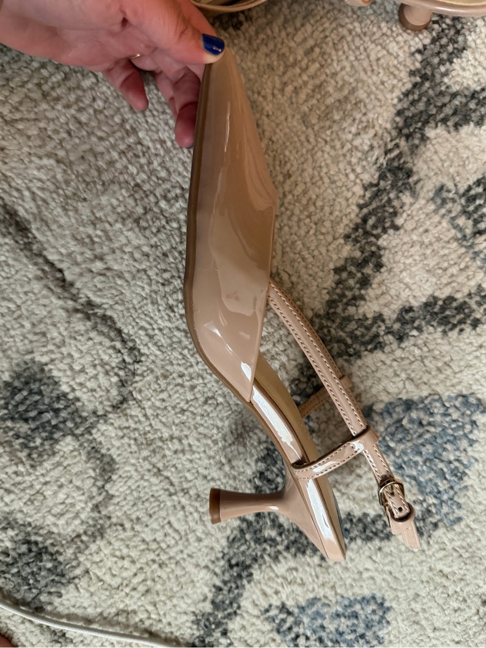Nine West Blush Patent Pointed-Toe Slingback Pumps - Picture 3 of 4